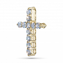 14K Yellow Gold Pendant with 11 Round-Cut Lab-Created Diamonds 0.815 CT.TW