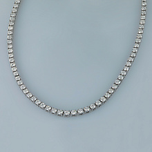 14K White Gold Necklace with 57 Round-Cut Lab-Created Diamonds 8.566 CT.TW
