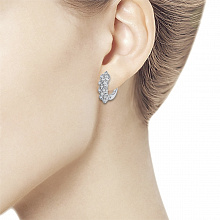 Sterling Silver Earrings with 26 Round-Cut Lab-Created Diamonds 0.433 CT.TW