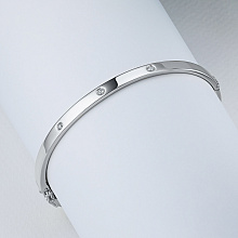 Sterling Silver Bracelet with 3 Round-Cut Diamonds 0.164 CT.TW