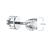 14K White Gold Earring Studs with 2 Round-Cut Lab-Created Diamonds 0.68 CT.TW - изображение 3