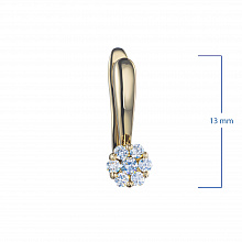 14K Yellow Gold Earrings with 14 Round-Cut Lab-Created Diamonds 0.38 CT.TW