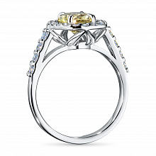 Sterling Silver Ring with 28 Round-Cut Lab-Created Diamonds 0.622 CT.TW