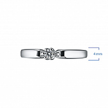 Sterling Silver Ring with 1 Round-Cut Diamond 0.053 CT.TW