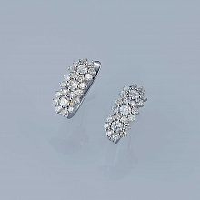 14K White Gold Earrings with 46 Round-Cut Lab-Created Diamonds 0.763 CT.TW