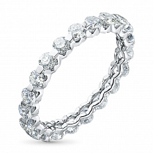 14K White Gold Ring with 21 Round-Cut Lab-Created Diamonds 1.17 CT.TW