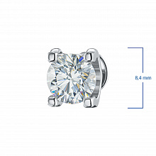 14K White Gold Earring Studs with 2 Round-Cut Lab-Created Diamonds 1.081 CT.TW