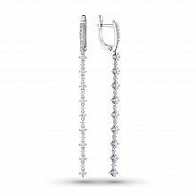 14K White Gold Earrings with 48 Round-Cut Lab-Created Diamonds 1.057 CT.TW