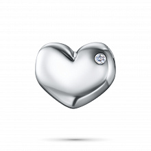 Sterling Silver Pendant with 1 Round-Cut Lab-Created Diamond 0.008 CT.TW