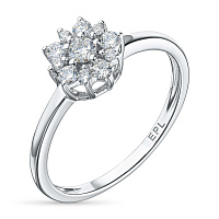 Sterling Silver Ring with 11 Round-Cut Lab-Created Diamonds 0.238 CT.TW - изображение 5