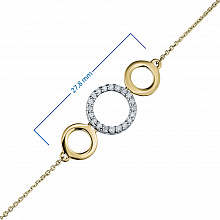 14K White and Yellow Gold Bracelet with 20 Round-Cut Lab-Created Diamonds 0.195 CT.TW