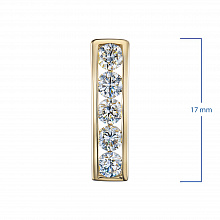 14K Yellow Gold Pendant with 5 Round-Cut Lab-Created Diamonds 0.592 CT.TW