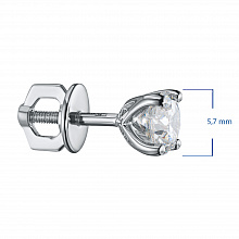 14K White Gold Earring Studs with 2 Round-Cut Lab-Created Diamonds 2.024 CT.TW