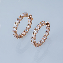 14K Rose Gold Earrings with 30 Round-Cut Lab-Created Diamonds 3.769 CT.TW