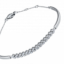 14K White Gold Bracelet with 40 Round-Cut Lab-Created Diamonds 0.962 CT.TW