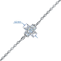 Sterling Silver Bracelet with 9 Round-Cut Lab-Created Diamonds 0.134 CT.TW - изображение 3