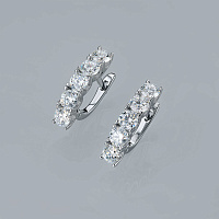 14K White Gold Earrings with 10 Round-Cut Lab-Created Diamonds 1.255 CT.TW - изображение 5