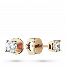14K Rose Gold Earring Studs with 2 Round-Cut Lab-Created Diamonds 0.77 CT.TW