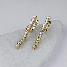 14K Yellow Gold Earrings with 22 Round-Cut Lab-Created Diamonds 1.452 CT.TW