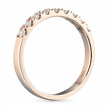 14K Rose Gold Ring with 9 Round-Cut Lab-Created Diamonds 0.366 CT.TW
