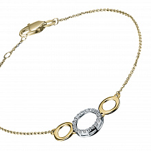 14K White and Yellow Gold Bracelet with 20 Round-Cut Lab-Created Diamonds 0.195 CT.TW