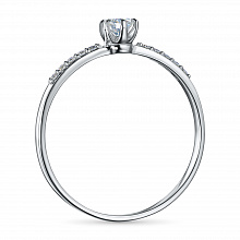 Sterling Silver Ring with 11 Round-Cut Lab-Created Diamonds 0.363 CT.TW