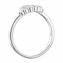 14K White Gold Ring with 10 Round-Cut Lab-Created Diamonds 0.249 CT.TW