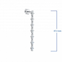 14K White Gold Earring Studs with 56 Round-Cut Lab-Created Diamonds 1.195 CT.TW