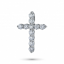 White Gold Pendant with 11 Round-Cut Diamonds 0.946 CT.TW