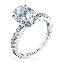 14K White Gold Ring with 11 Round-Cut Lab-Created Diamonds 3.468 CT.TW