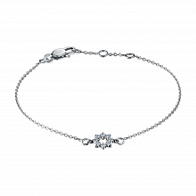 Sterling Silver Bracelet with 8 Round-Cut Lab-Created Diamonds 0.129 CT.TW