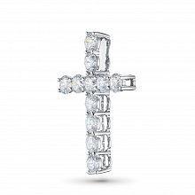 14K White Gold Pendant with 11 Round-Cut Lab-Created Diamonds 0.931 CT.TW