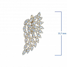 14K Yellow Gold Earrings with 162 Round-Cut Lab-Created Diamonds 1.766 CT.TW