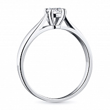 Sterling Silver Ring with 1 Round-Cut Lab-Created Diamond 0.236 CT.TW