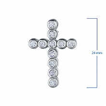 14K White Gold Pendant with 11 Round-Cut Lab-Created Diamonds 0.408 CT.TW