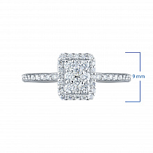 14K White Gold Ring with 48 Round-Cut Lab-Created Diamonds 0.505 CT.TW