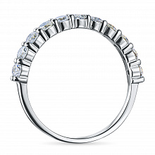 Sterling Silver Ring with 11 Round-Cut Lab-Created Diamonds 0.789 CT.TW
