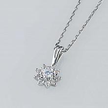 Sterling Silver Pendant with 10 Round-Cut Lab-Created Diamonds 0.276 CT.TW