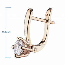 14K Rose Gold Earrings with 2 Round-Cut Lab-Created Diamonds 1.02 CT.TW