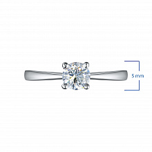 14K White Gold Ring with 1 Round-Cut Lab-Created Diamond 0.512 CT.TW