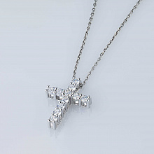 Sterling Silver Pendant with 11 Round-Cut Lab-Created Diamonds 0.903 CT.TW