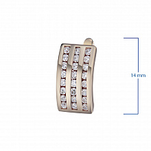 14K Rose Gold Earrings with 48 Round-Cut Lab-Created Diamonds 0.907 CT.TW