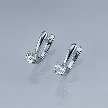 14K White Gold Earrings with 2 Round-Cut Lab-Created Diamonds 0.71 CT.TW