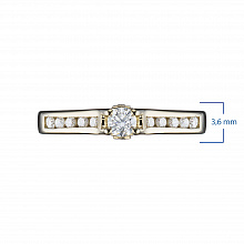 Yellow Gold Ring with 13 Round-Cut Diamonds 0.407 CT.TW