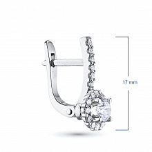 14K White Gold Earrings with 38 Round-Cut Lab-Created Diamonds 0.98 CT.TW