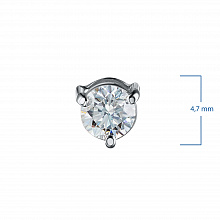 14K White Gold Pendant with 1 Round-Cut Lab-Created Diamond 0.409 CT.TW