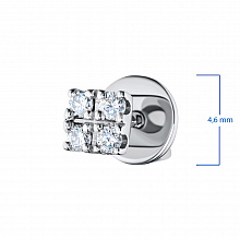 14K White Gold Earring Studs with 8 Round-Cut Lab-Created Diamonds 0.227 CT.TW