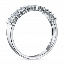 14K White Gold Ring with 14 Round-Cut Lab-Created Diamonds 0.498 CT.TW