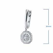 Sterling Silver Earrings with 66 Round-Cut Lab-Created Diamonds 0.624 CT.TW
