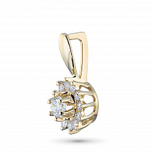 Yellow Gold Pendant with 13 Round-Cut Lab-Created Diamonds 0.375 CT.TW